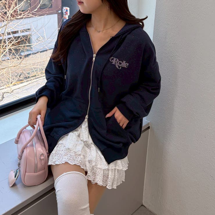 【セットアップ対応】キラキラスウェットジップパーカー | NICE CLAUP / OLIVE des OLIVE　OUTLET | 詳細画像34 