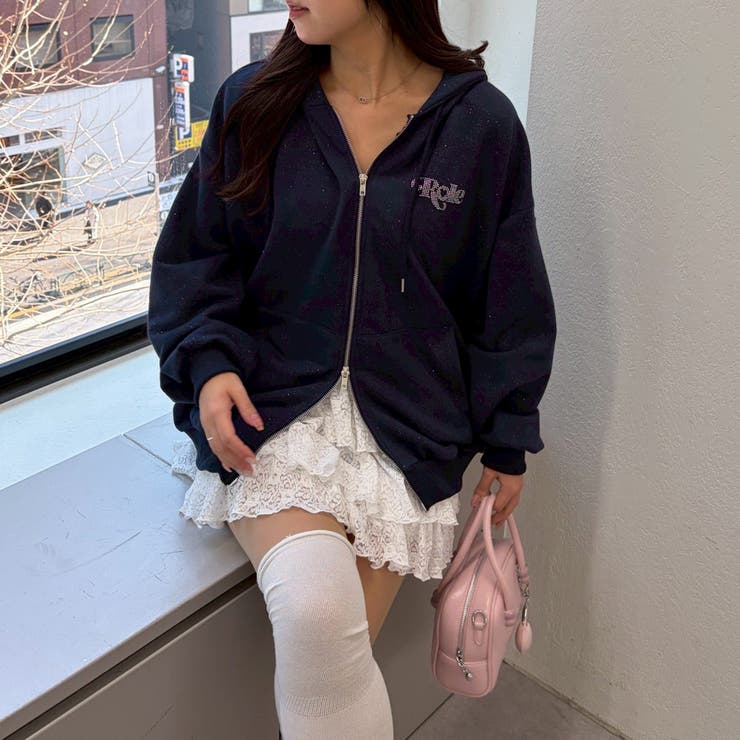 【セットアップ対応】キラキラスウェットジップパーカー | NICE CLAUP / OLIVE des OLIVE　OUTLET | 詳細画像37 