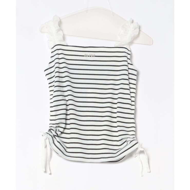 ボーダー | ドロストフリルキャミソール | NICE CLAUP / OLIVE des OLIVE　OUTLET