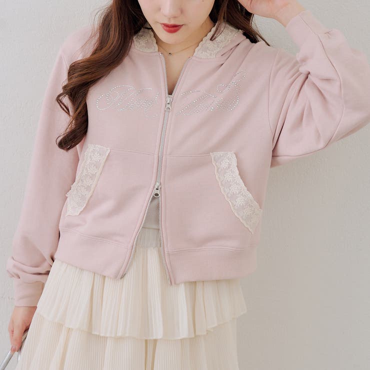 【セットアップ対応】レース付ジップパーカー | RMAF　NICE CLAUP / OLIVE des OLIVE | 詳細画像2 