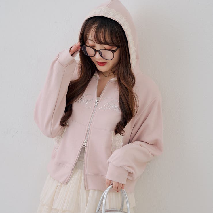 【セットアップ対応】レース付ジップパーカー | RMAF　NICE CLAUP / OLIVE des OLIVE | 詳細画像6 