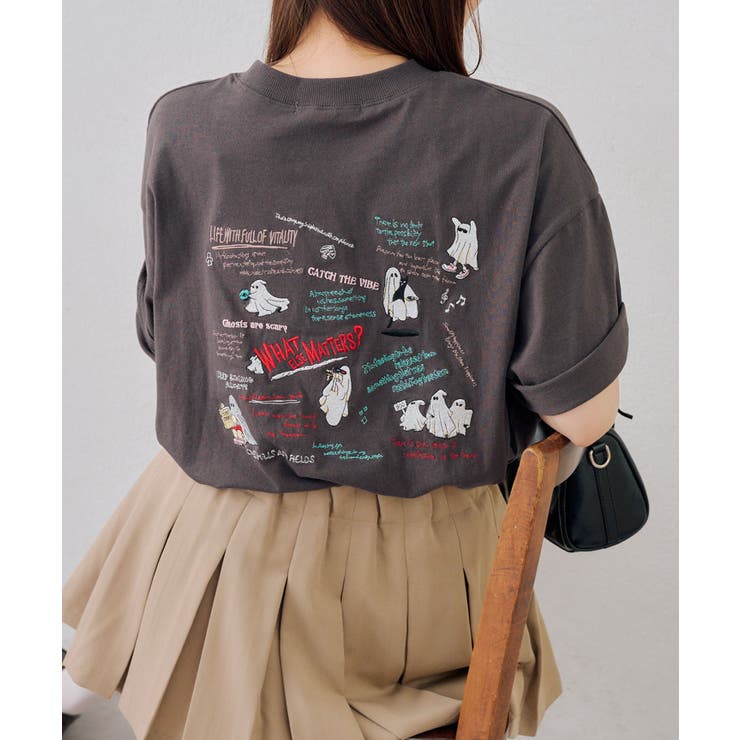スミクロ | オバケ刺繍Tシャツ | NICE CLAUP / OLIVE des OLIVE　OUTLET