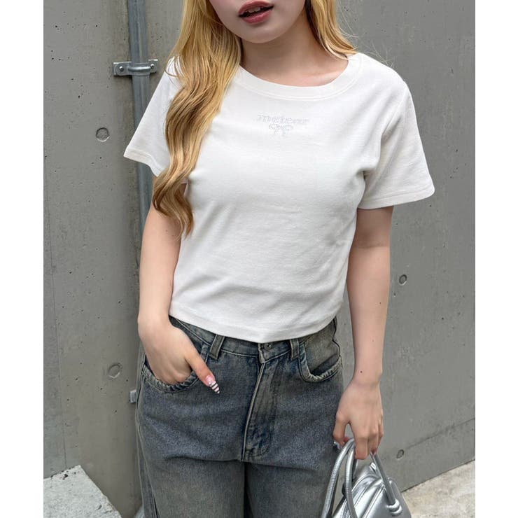 ラインストーンワンポイントTシャツ | NICE CLAUP / OLIVE des OLIVE　OUTLET | 詳細画像7 