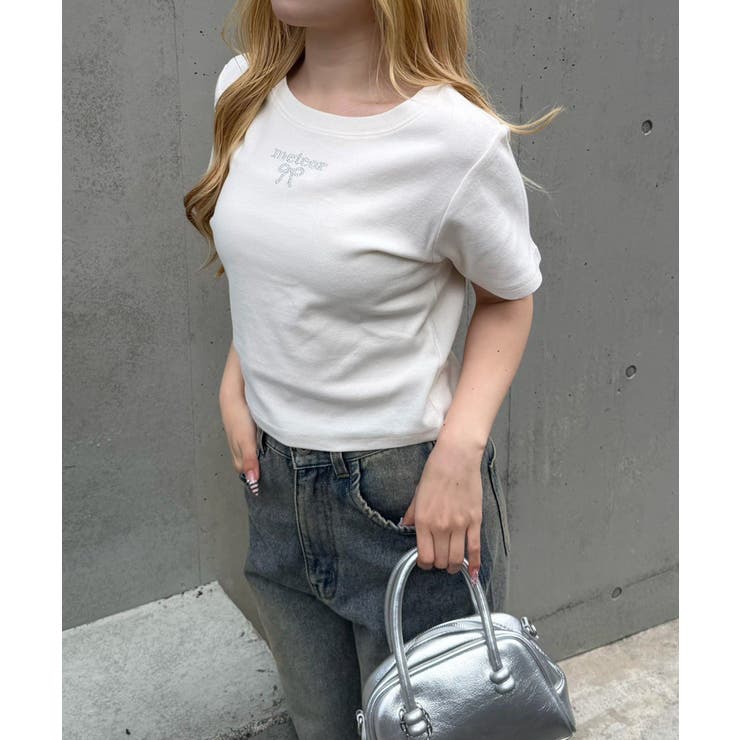 ラインストーンワンポイントTシャツ | NICE CLAUP / OLIVE des OLIVE　OUTLET | 詳細画像9 