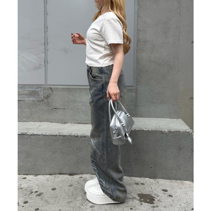 ラインストーンワンポイントTシャツ | NICE CLAUP / OLIVE des OLIVE　OUTLET | 詳細画像13 