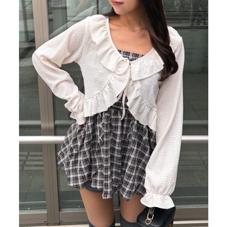 アイボリー | ラッフルボレロカーディガン | RMAF　NICE CLAUP / OLIVE des OLIVE