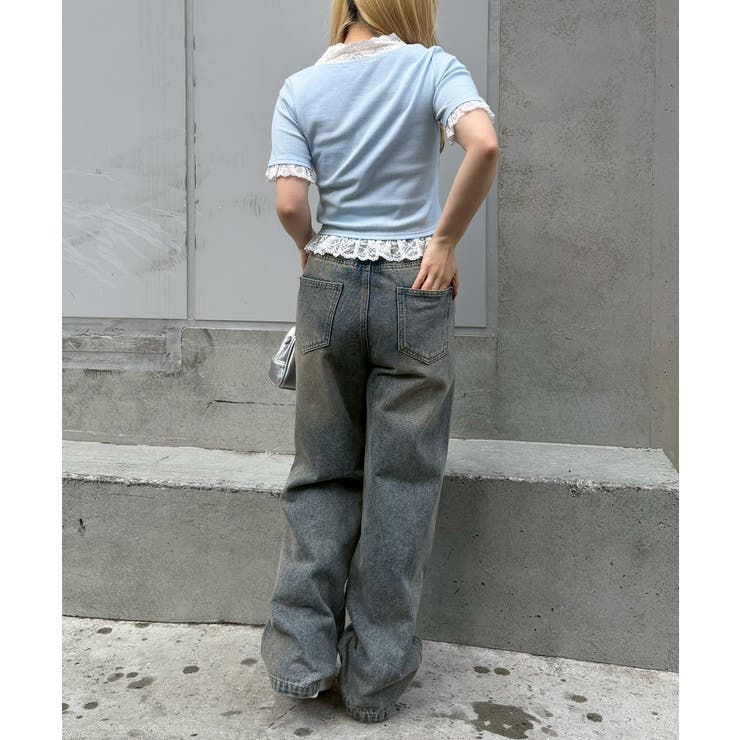 レースリボン付テレコプルオーバー | NICE CLAUP / OLIVE des OLIVE　OUTLET | 詳細画像16 