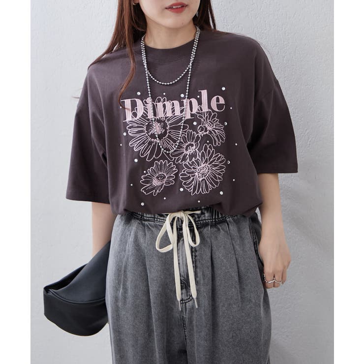 花刺繍×ラインストーンTシャツ | NICE CLAUP / OLIVE des OLIVE　OUTLET | 詳細画像10 