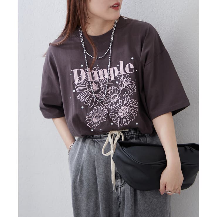 花刺繍×ラインストーンTシャツ | NICE CLAUP / OLIVE des OLIVE　OUTLET | 詳細画像11 