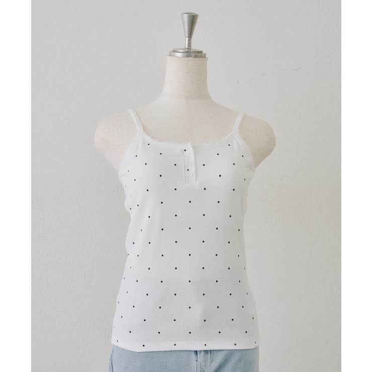 ドット | ヘンリーレース付キャミ | NICE CLAUP / OLIVE des OLIVE　OUTLET