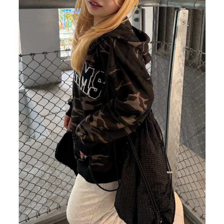 配色BIGロゴZIPパーカー[品番：NCLW0018296]｜NICE CLAUP / OLIVE des