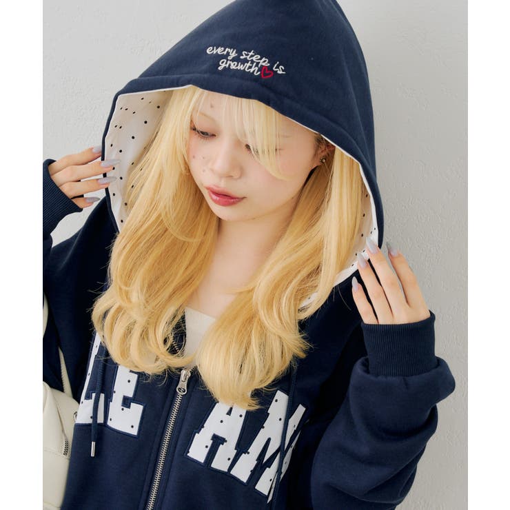 配色BIGロゴZIPパーカー[品番：NCLW0018296]｜NICE CLAUP / OLIVE des