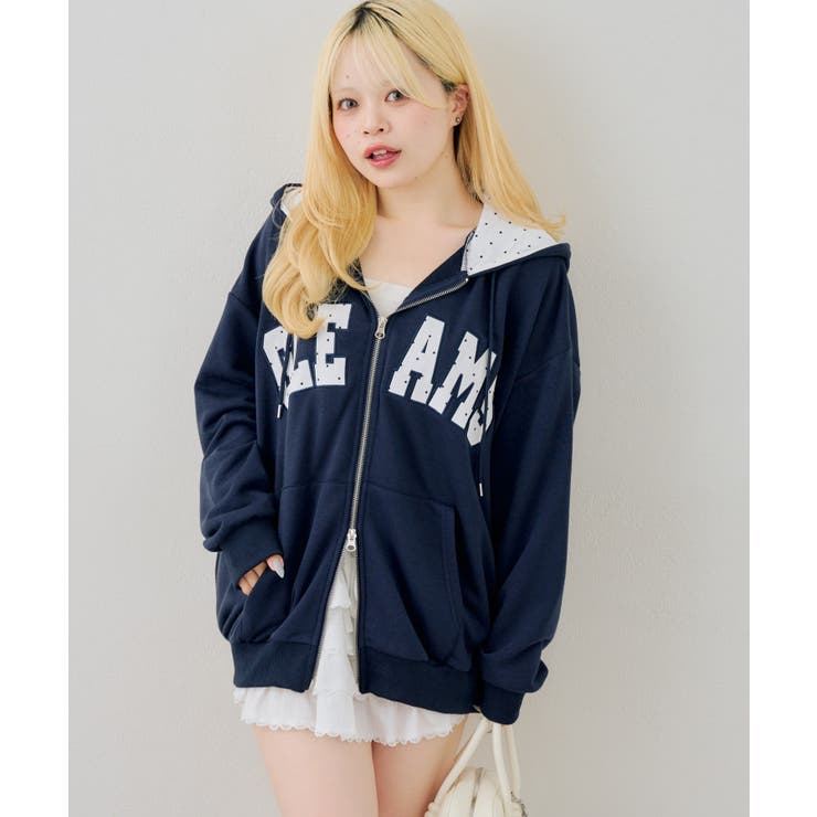 配色BIGロゴZIPパーカー | NICE CLAUP / OLIVE des OLIVE　OUTLET | 詳細画像9 