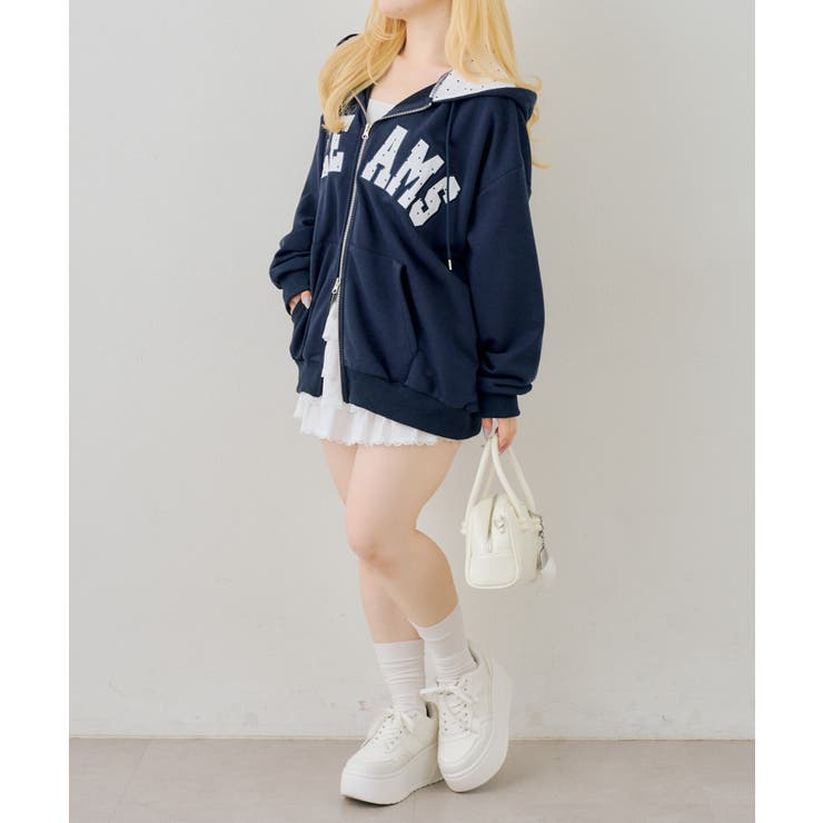 配色BIGロゴZIPパーカー[品番：NCLW0018296]｜NICE CLAUP / OLIVE des