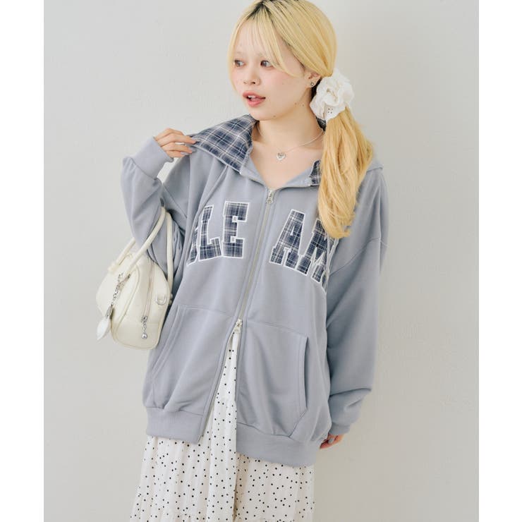 配色BIGロゴZIPパーカー[品番：NCLW0018296]｜NICE CLAUP / OLIVE des