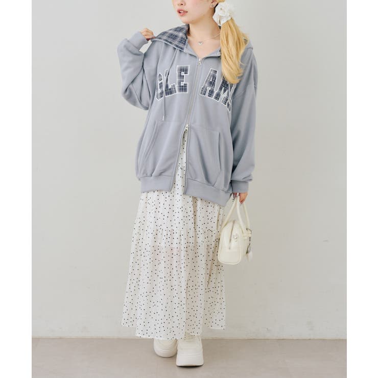 配色BIGロゴZIPパーカー[品番：NCLW0018296]｜NICE CLAUP / OLIVE des