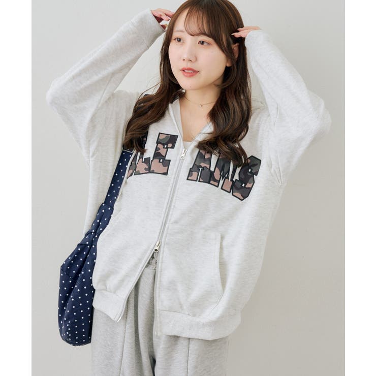 配色BIGロゴZIPパーカー[品番：NCLW0018296]｜NICE CLAUP / OLIVE des