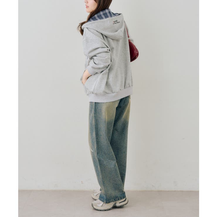 配色BIGロゴZIPパーカー[品番：NCLW0018296]｜NICE CLAUP / OLIVE des