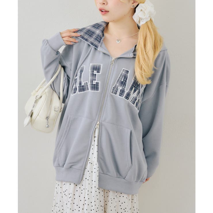 配色BIGロゴZIPパーカー[品番：NCLW0018296]｜NICE CLAUP / OLIVE des
