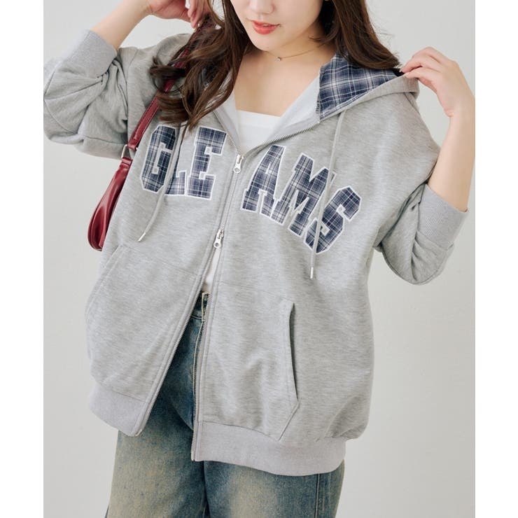 配色BIGロゴZIPパーカー[品番：NCLW0018296]｜NICE CLAUP / OLIVE des