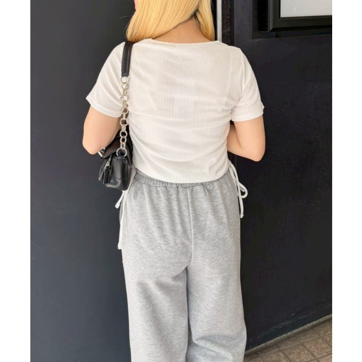 アソートラインストーンロゴ脇ギャザーTシャツ | NICE CLAUP / OLIVE des OLIVE　OUTLET | 詳細画像22 
