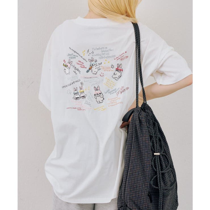 わちゃわちゃウサギ ビッグTシャツ | NICE CLAUP / OLIVE des OLIVE　OUTLET | 詳細画像2 