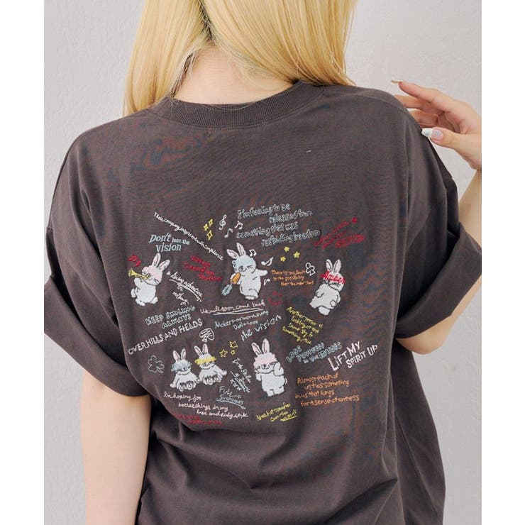 わちゃわちゃウサギ ビッグTシャツ[品番：NCLW0018118]｜NICE CLAUP