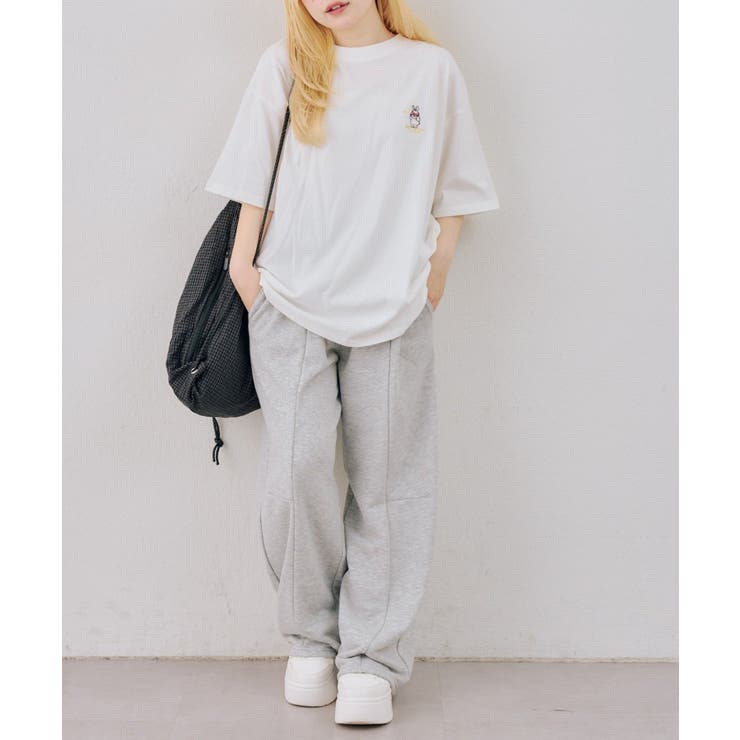 わちゃわちゃウサギ ビッグTシャツ | NICE CLAUP / OLIVE des OLIVE　OUTLET | 詳細画像4 