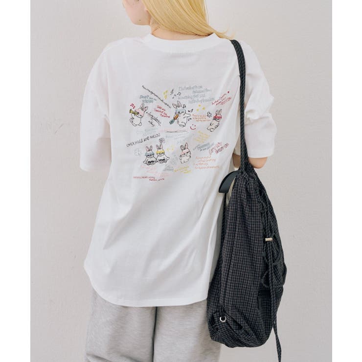 わちゃわちゃウサギ ビッグTシャツ | NICE CLAUP / OLIVE des OLIVE　OUTLET | 詳細画像7 