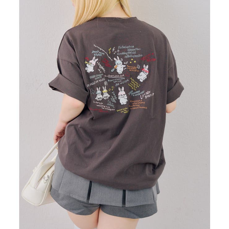 わちゃわちゃウサギ ビッグTシャツ | NICE CLAUP / OLIVE des OLIVE　OUTLET | 詳細画像13 