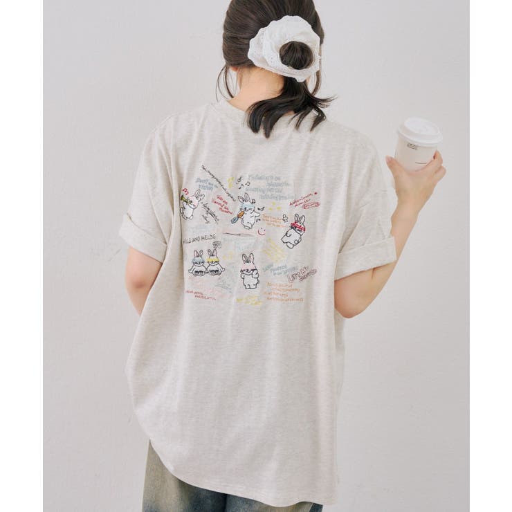 わちゃわちゃウサギ ビッグTシャツ | NICE CLAUP / OLIVE des OLIVE　OUTLET | 詳細画像14 