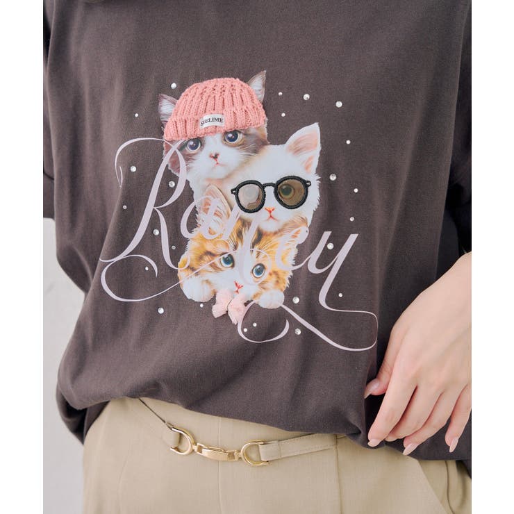 ニャンコ三姉妹 ビッグTシャツ | NICE CLAUP / OLIVE des OLIVE　OUTLET | 詳細画像8 