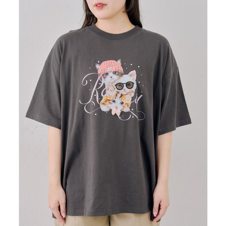 ニャンコ三姉妹 ビッグTシャツ | NICE CLAUP / OLIVE des OLIVE　OUTLET | 詳細画像9 