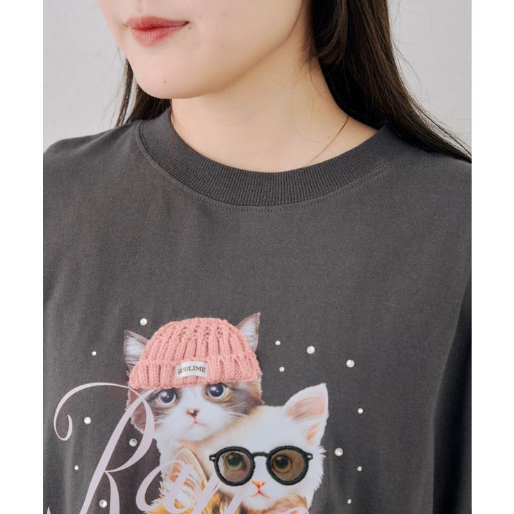 ニャンコ三姉妹 ビッグTシャツ | NICE CLAUP / OLIVE des OLIVE　OUTLET | 詳細画像12 