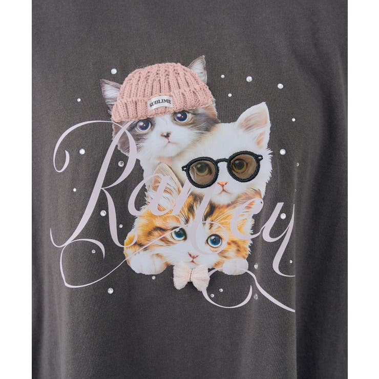 ニャンコ三姉妹 ビッグTシャツ | NICE CLAUP / OLIVE des OLIVE　OUTLET | 詳細画像14 