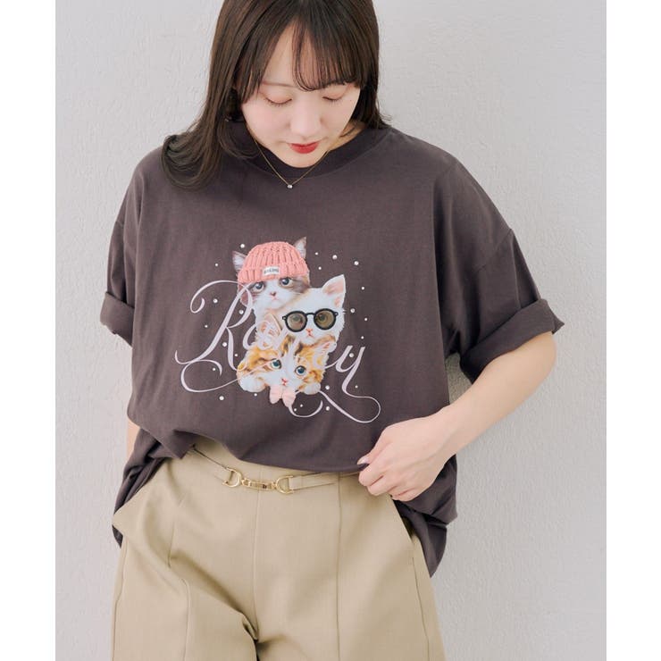 ニャンコ三姉妹 ビッグTシャツ | NICE CLAUP / OLIVE des OLIVE　OUTLET | 詳細画像18 