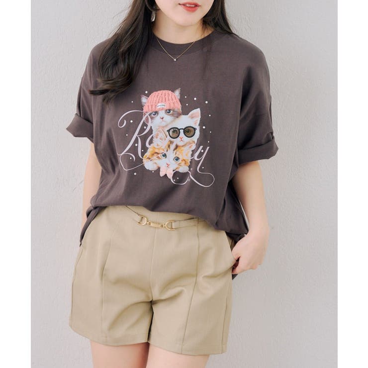 スミクロ | ニャンコ三姉妹 ビッグTシャツ | NICE CLAUP / OLIVE des OLIVE　OUTLET