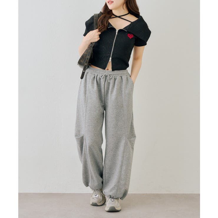 ラメテレコダブルジップトップス | NICE CLAUP / OLIVE des OLIVE　OUTLET | 詳細画像5 