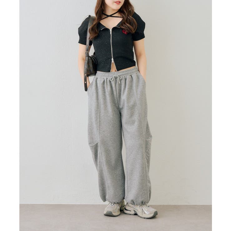 ラメテレコダブルジップトップス | NICE CLAUP / OLIVE des OLIVE　OUTLET | 詳細画像6 