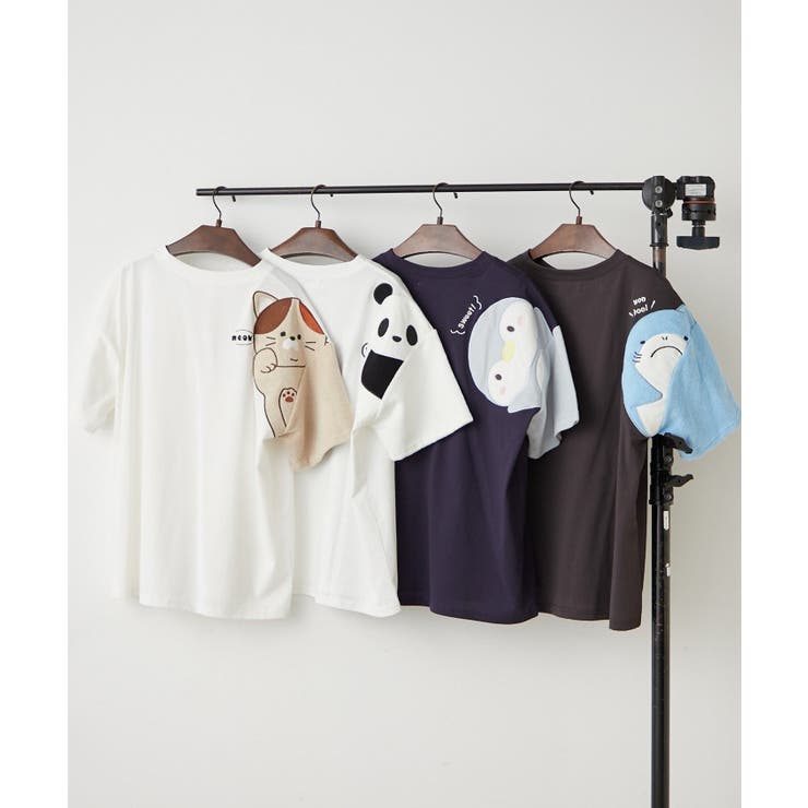 アニマルひょっこりTシャツ | NICE CLAUP / OLIVE des OLIVE　OUTLET | 詳細画像1 