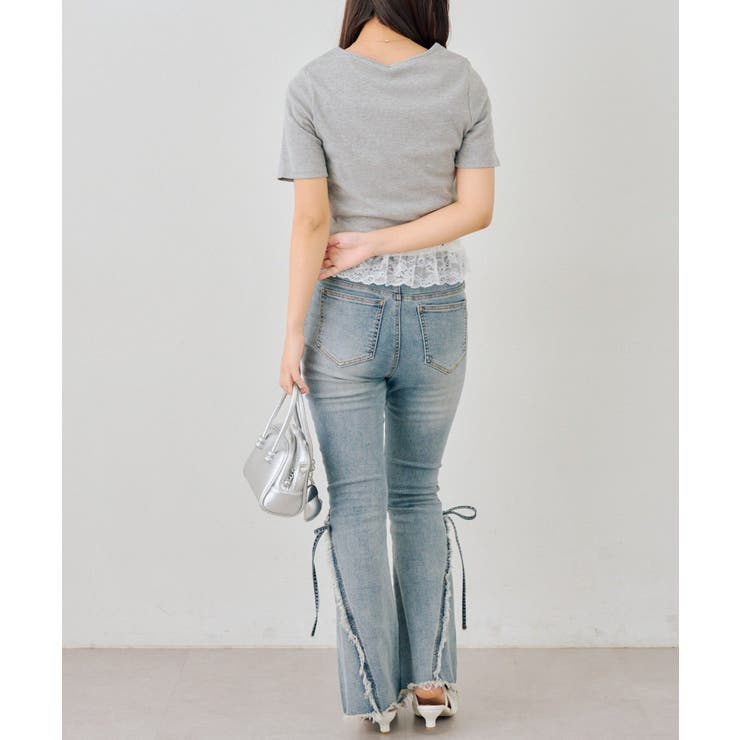 【セットアイテム】半袖カーディガン＆裾レースキャミ | NICE CLAUP / OLIVE des OLIVE　OUTLET | 詳細画像7 