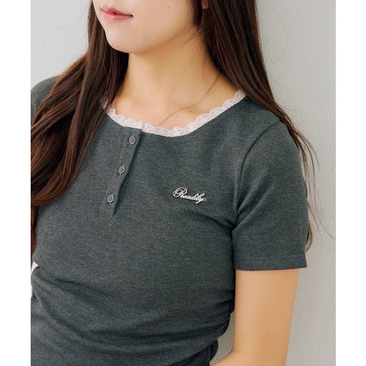 テレコ裾レースヘンリーTシャツ | NICE CLAUP / OLIVE des OLIVE　OUTLET | 詳細画像4 