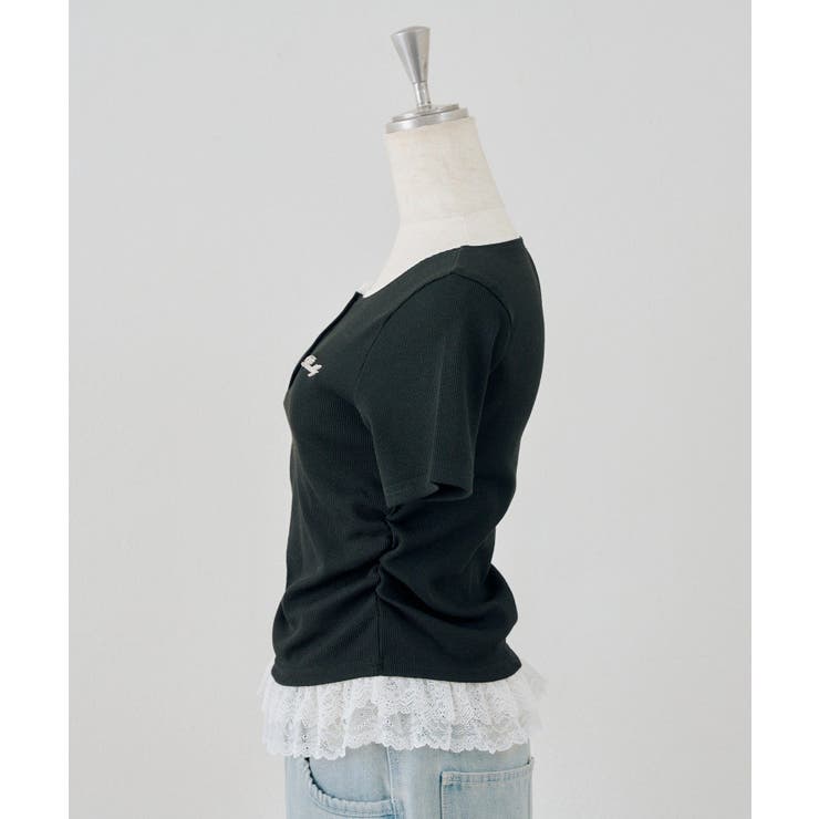 テレコ裾レースヘンリーTシャツ | NICE CLAUP / OLIVE des OLIVE　OUTLET | 詳細画像13 