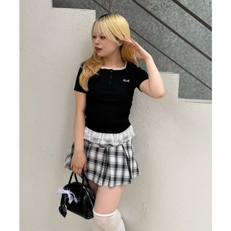 テレコ裾レースヘンリーTシャツ | NICE CLAUP / OLIVE des OLIVE　OUTLET | 詳細画像18 