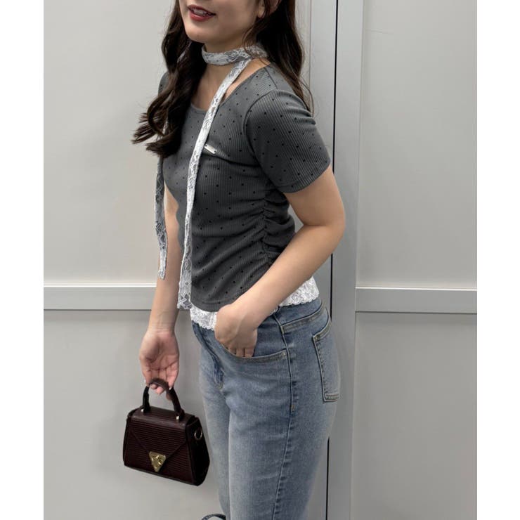 ドット裾レースプルオーバー | NICE CLAUP / OLIVE des OLIVE　OUTLET | 詳細画像9 