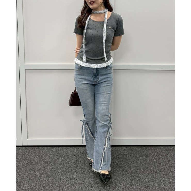 ドット裾レースプルオーバー | NICE CLAUP / OLIVE des OLIVE　OUTLET | 詳細画像10 