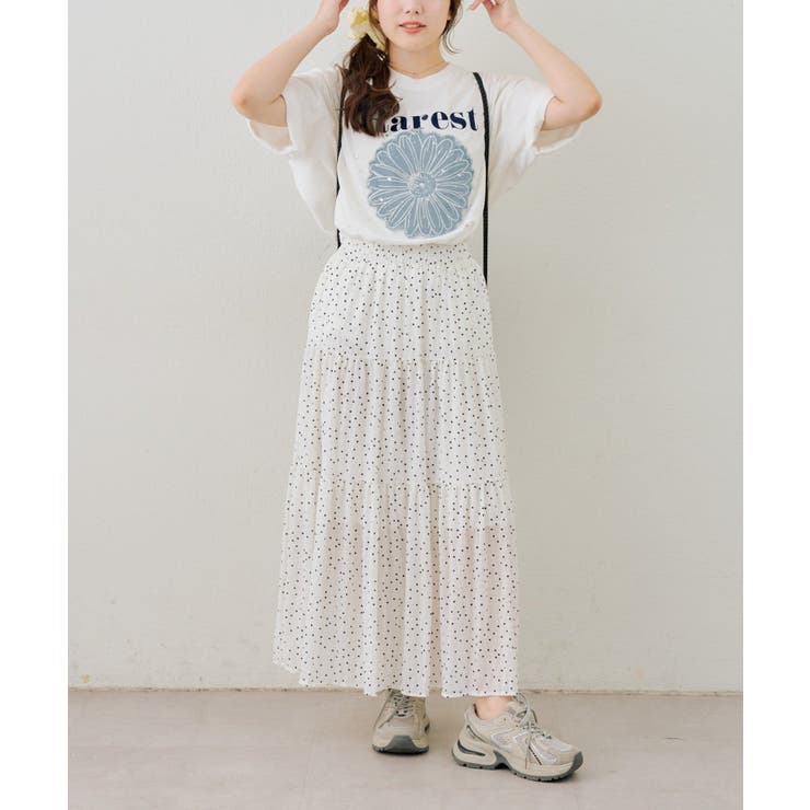 お花×ラインストーンBIGTシャツ | NICE CLAUP / OLIVE des OLIVE　OUTLET | 詳細画像2 