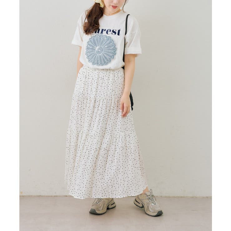 お花×ラインストーンBIGTシャツ | NICE CLAUP / OLIVE des OLIVE　OUTLET | 詳細画像3 