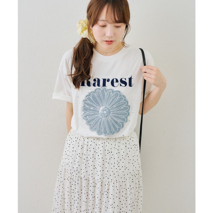 お花×ラインストーンBIGTシャツ | NICE CLAUP / OLIVE des OLIVE　OUTLET | 詳細画像5 