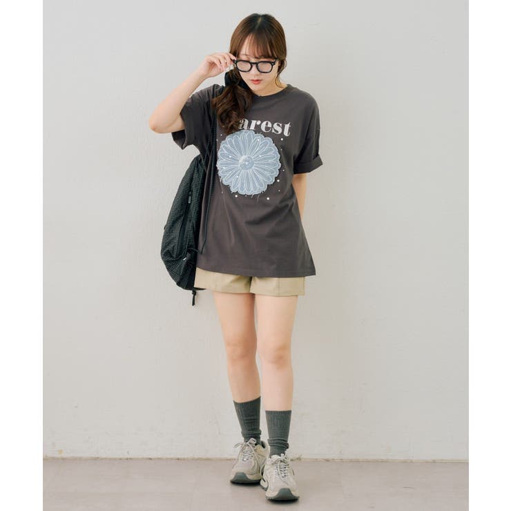 お花×ラインストーンBIGTシャツ | NICE CLAUP / OLIVE des OLIVE　OUTLET | 詳細画像18 